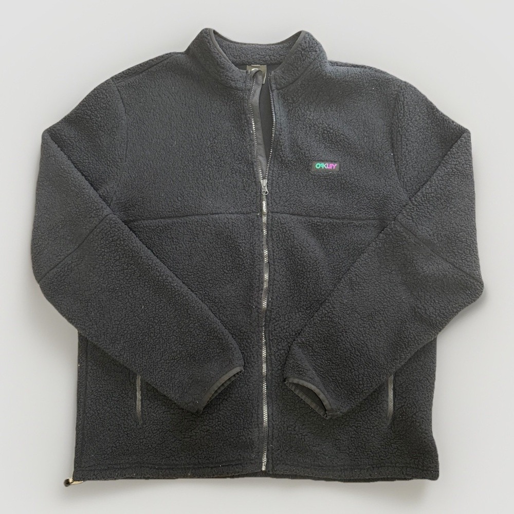Oakley Sherpa Fleece Jacket Black Full Zip Men's JPN XL Performance Fit